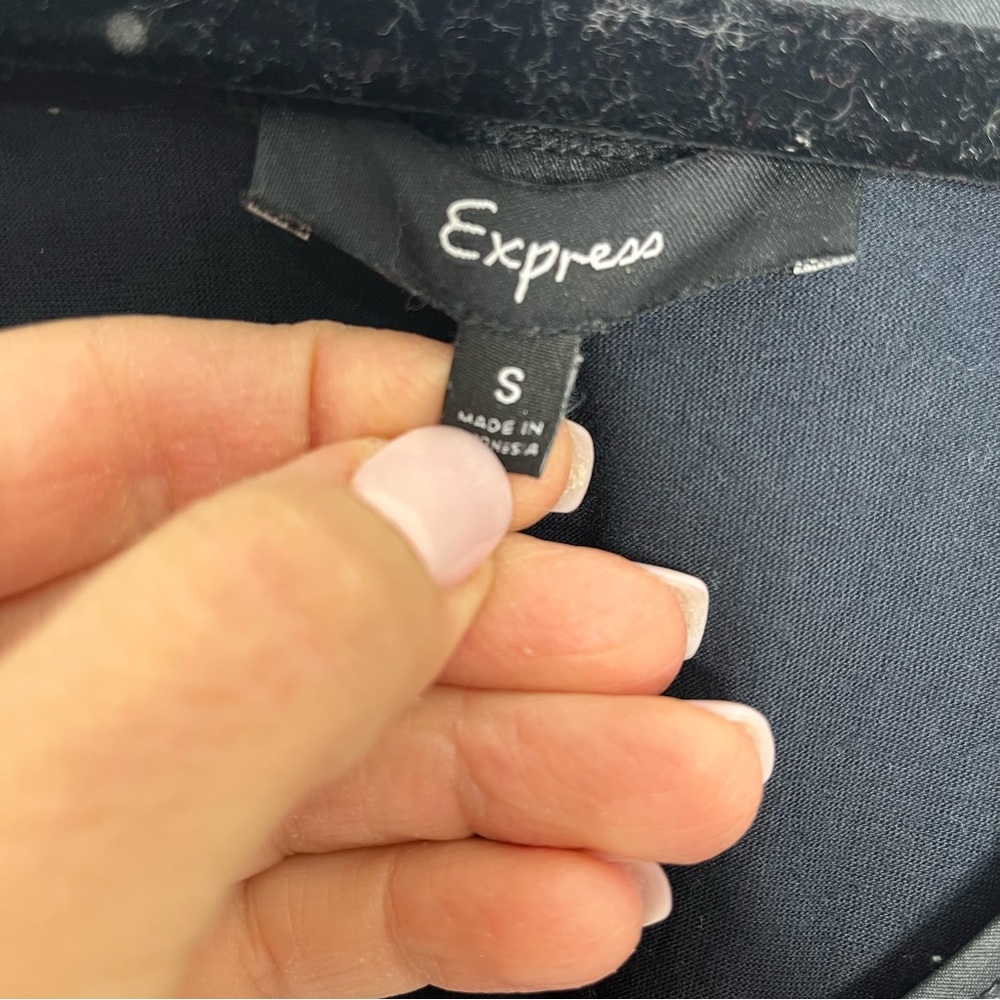 11) Express Black & Silver Sleeveless Sequin Scoopneck Dress Size Small - Picture 11 of 12